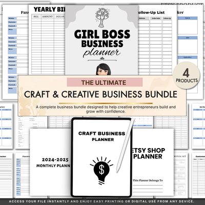 The Ultimate Craft & Creative Business Bundle | 4-in-1 Canva Template