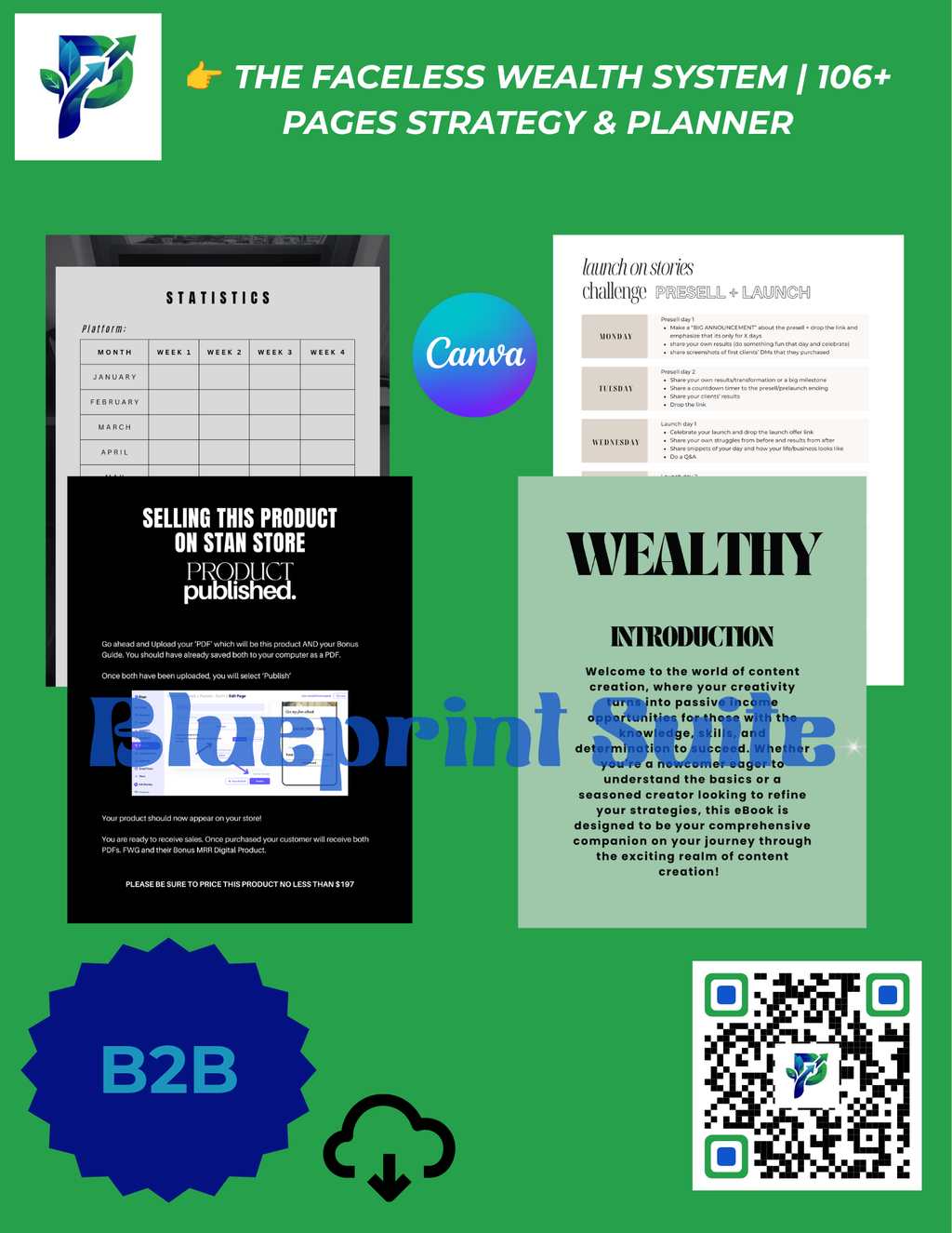 Faceless Social Media Planner & Canva Bundle | 106-Page Content Creator Kit | Instagram & TikTok Marketing Templates | Digital Download