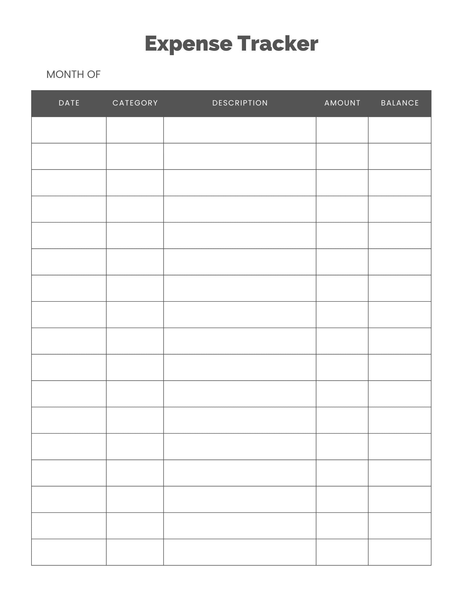 Monthly Expense Tracker: Budgeting, Spending, Financial Log