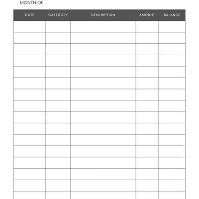 Monthly Expense Tracker: Budgeting, Spending, Financial Log