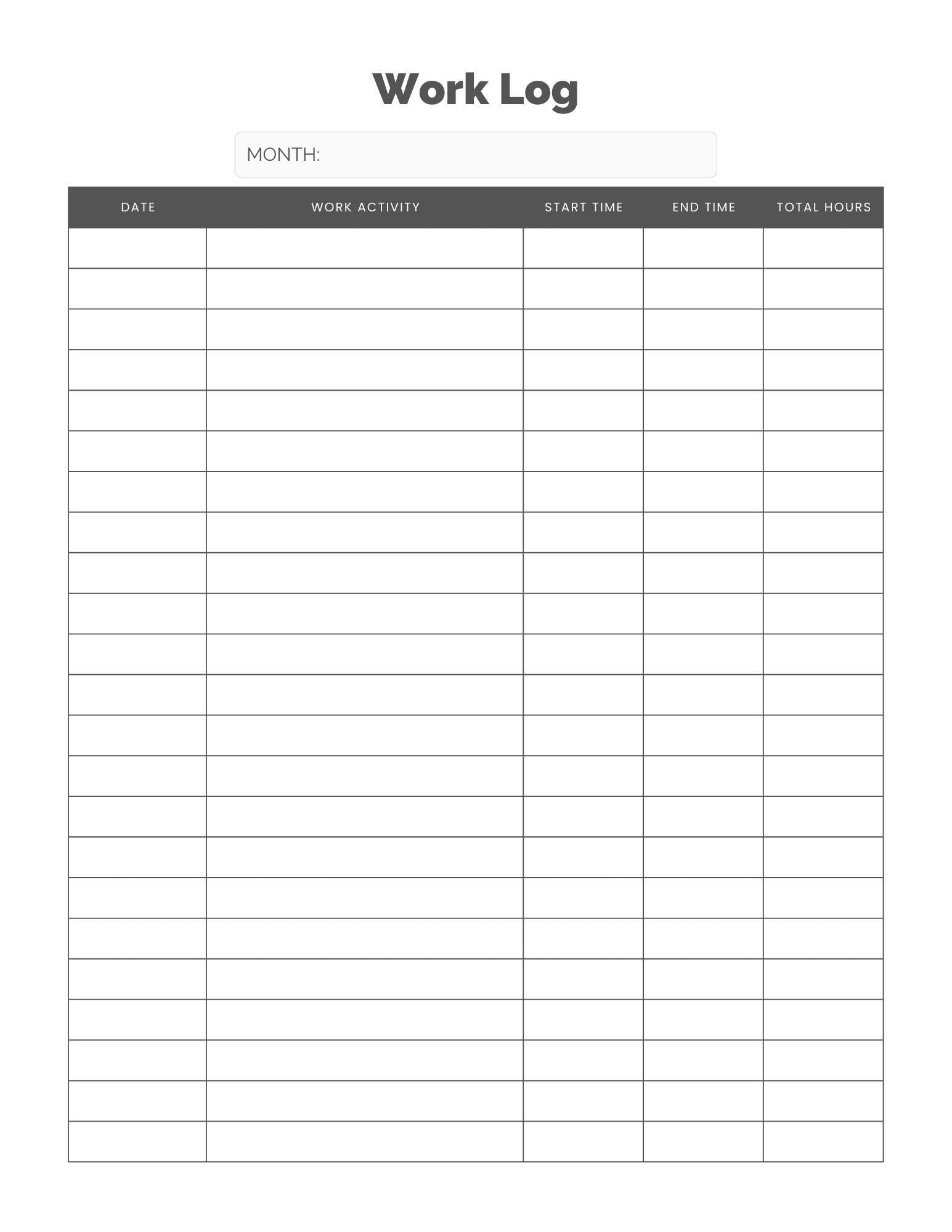Daily Work Log Template | Freelancer Task Tracker Planner (Printable PDF)