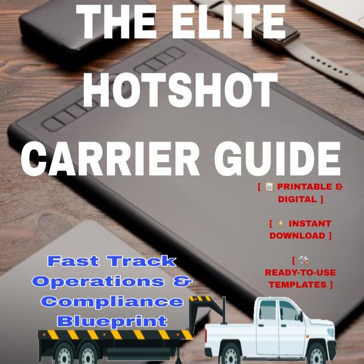 Hot Shot Trucking Business Plan | Owner Operator Startup Guide (Digital Download)