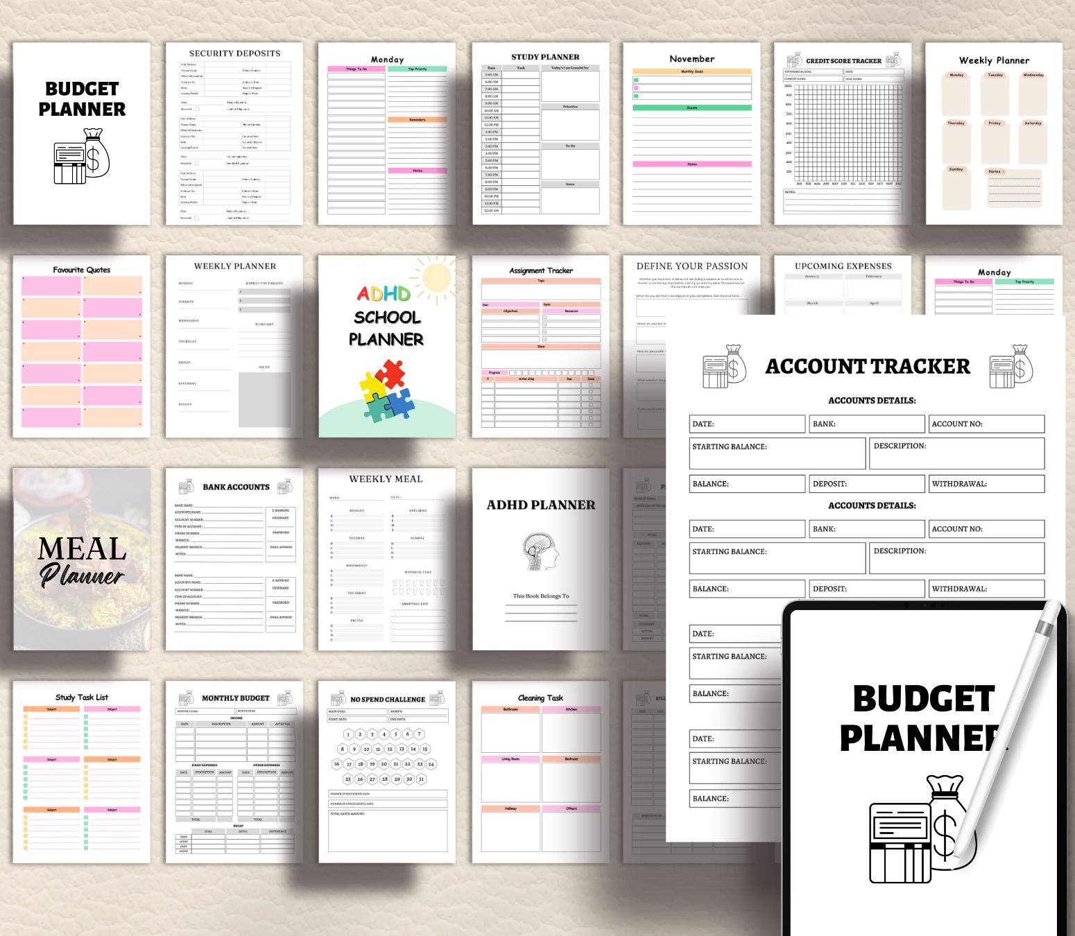 ADHD Executive Functioning Planner & Life System | Dopamine Habit Tracker, Neurodivergent Daily Organizer, Household Planner Canva