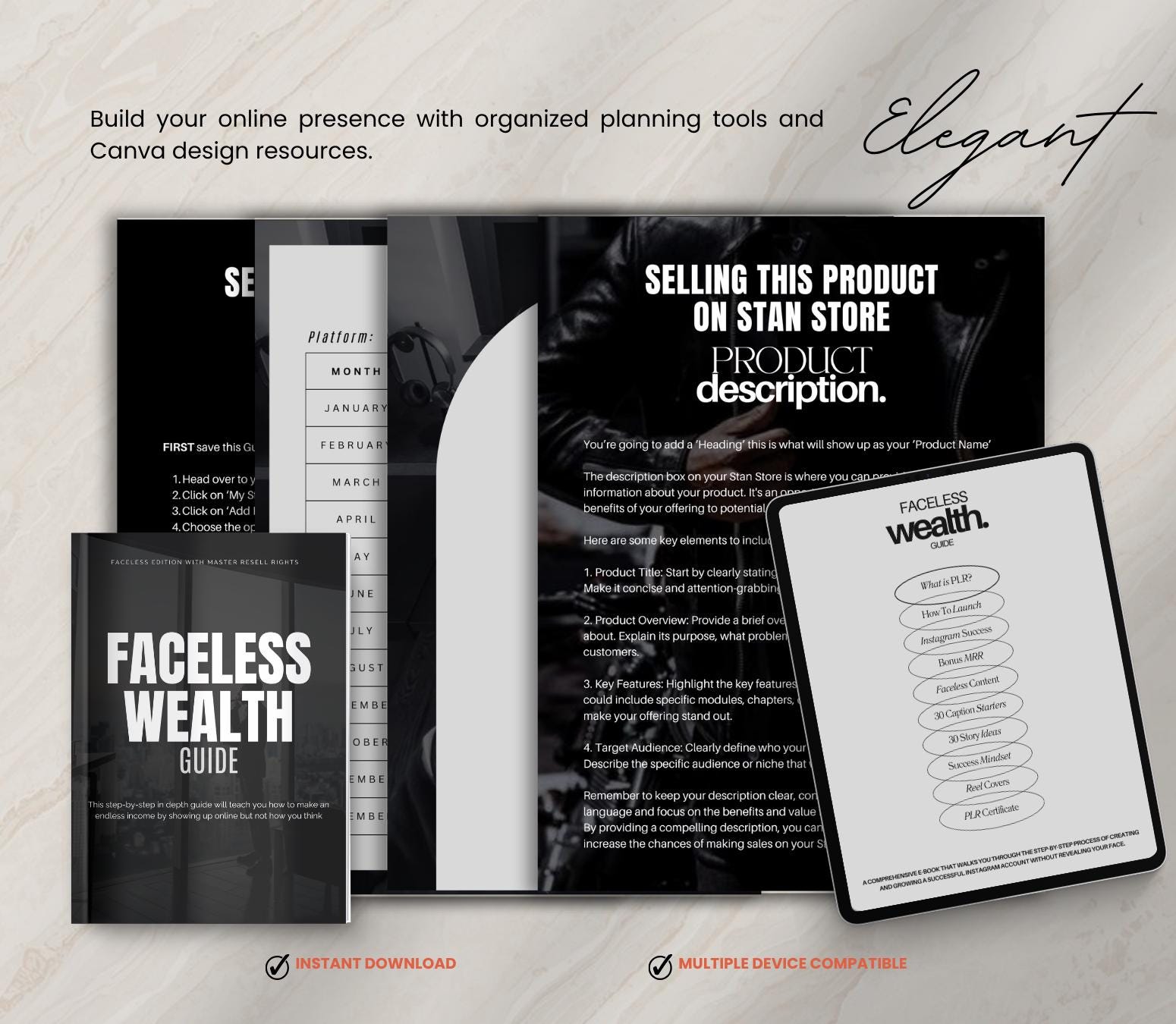 Faceless Marketing Guide & Social Media Planner | Canva Template, Content Creator Kit (Digital Download)