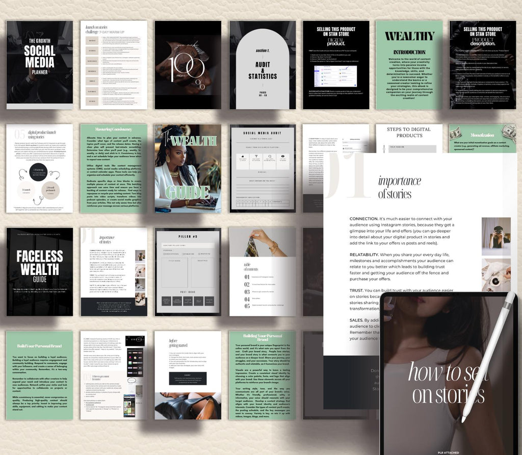 Faceless Marketing Guide & Social Media Planner | Canva Template, Content Creator Kit (Digital Download)