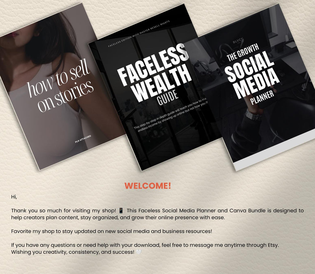 Faceless Marketing Guide & Social Media Planner | Canva Template, Content Creator Kit (Digital Download)