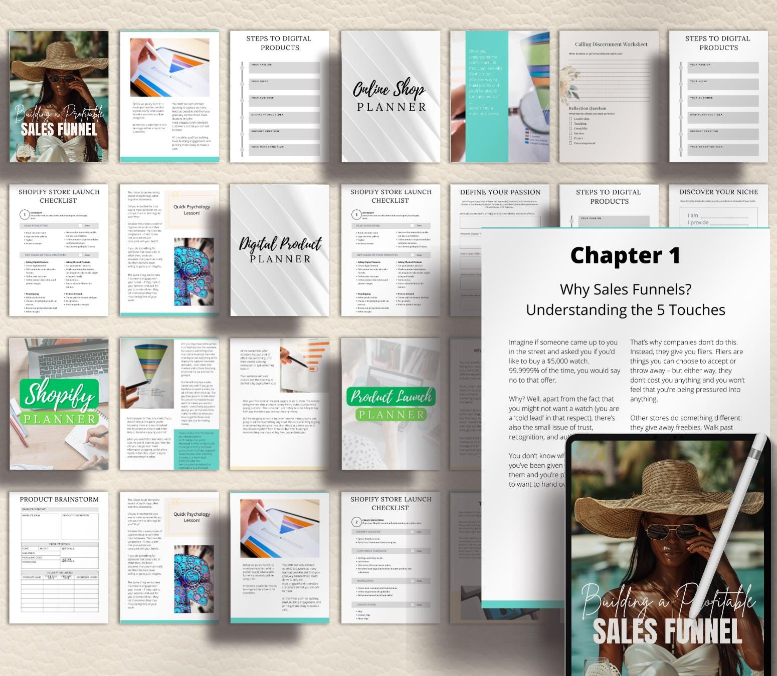 E-Commerce and Shopify Launch Bundle, Online Business Planner, Shopify Planner, Product Launch Planner, Digital Product Planner