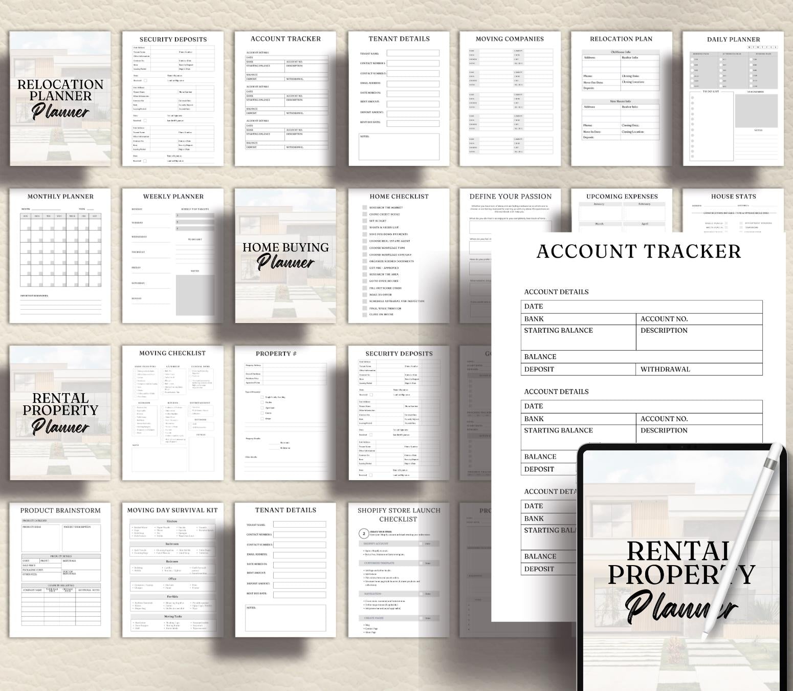 Real Estate Investor Pack, Airbnb Rental Property, Home Buying Relocation Planner