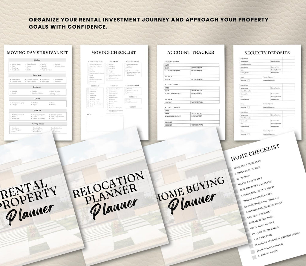 Real Estate Investor Pack, Airbnb Rental Property, Home Buying Relocation Planner