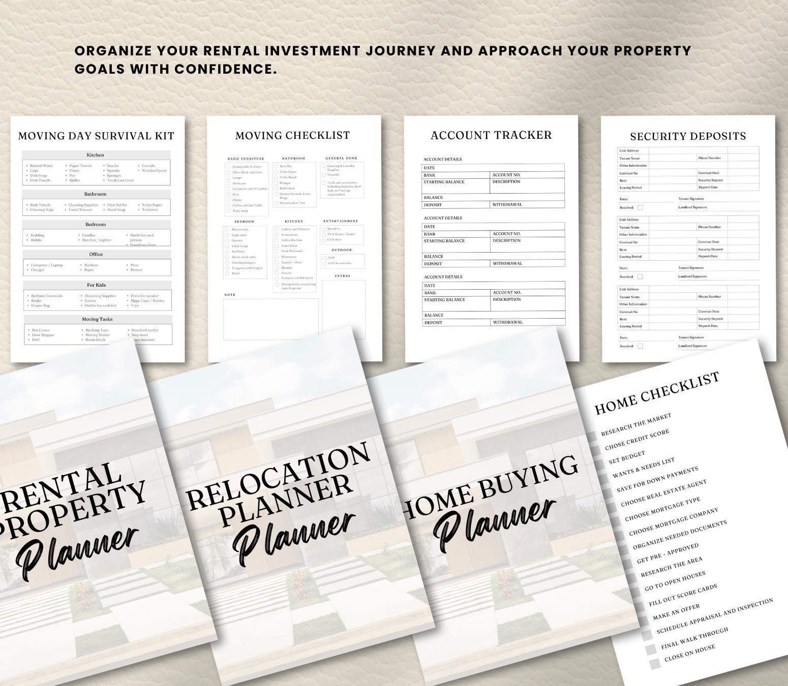 Real Estate Investor Pack, Airbnb Rental Property, Home Buying Relocation Planner