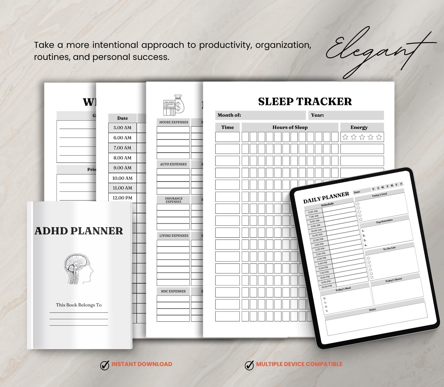 ADHD Executive Functioning Planner & Life System | Dopamine Habit Tracker, Neurodivergent Daily Organizer, Household Planner Canva