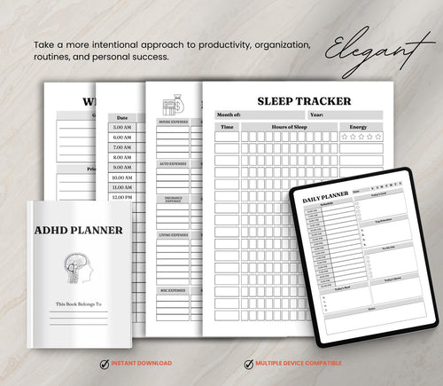 ADHD Executive Functioning Planner & Life System | Dopamine Habit Tracker, Neurodivergent Daily Organizer, Household Planner Canva