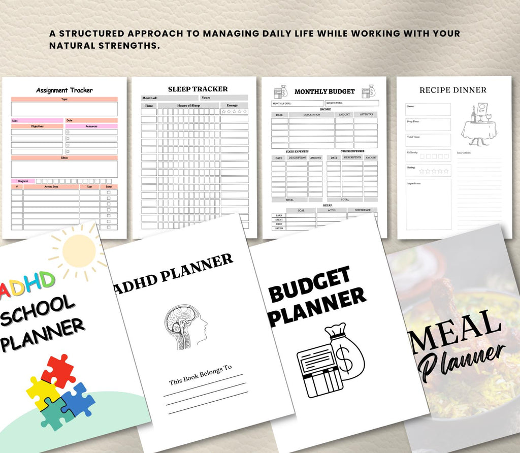 ADHD Executive Functioning Planner & Life System | Dopamine Habit Tracker, Neurodivergent Daily Organizer, Household Planner Canva