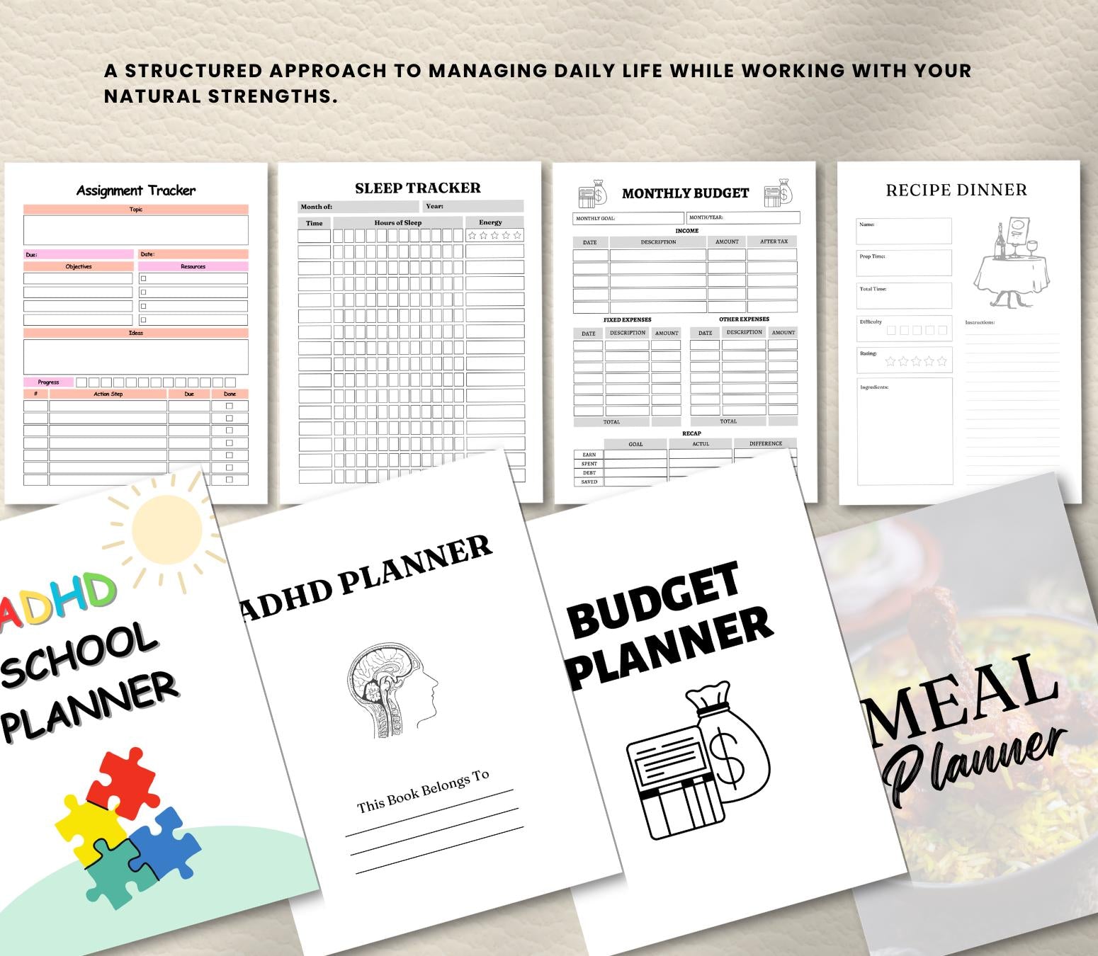 ADHD Executive Functioning Planner & Life System | Dopamine Habit Tracker, Neurodivergent Daily Organizer, Household Planner Canva