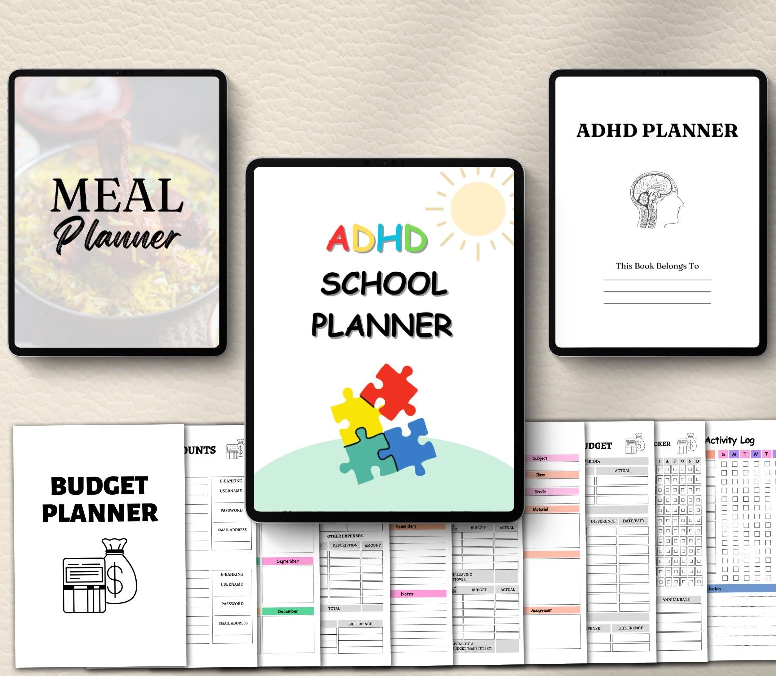 ADHD Executive Functioning Planner & Life System | Dopamine Habit Tracker, Neurodivergent Daily Organizer, Household Planner Canva