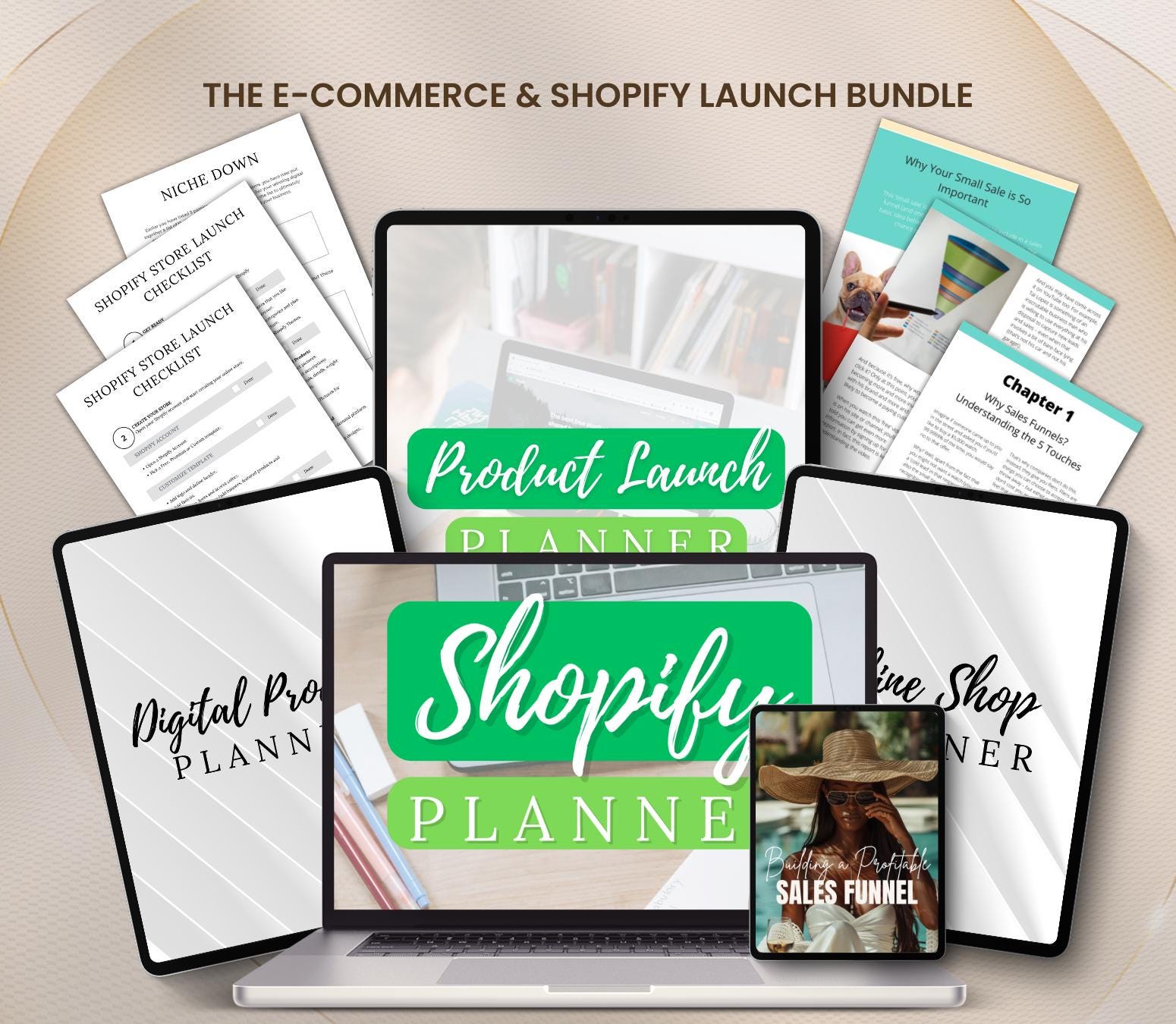 E-Commerce and Shopify Launch Bundle, Online Business Planner, Shopify Planner, Product Launch Planner, Digital Product Planner